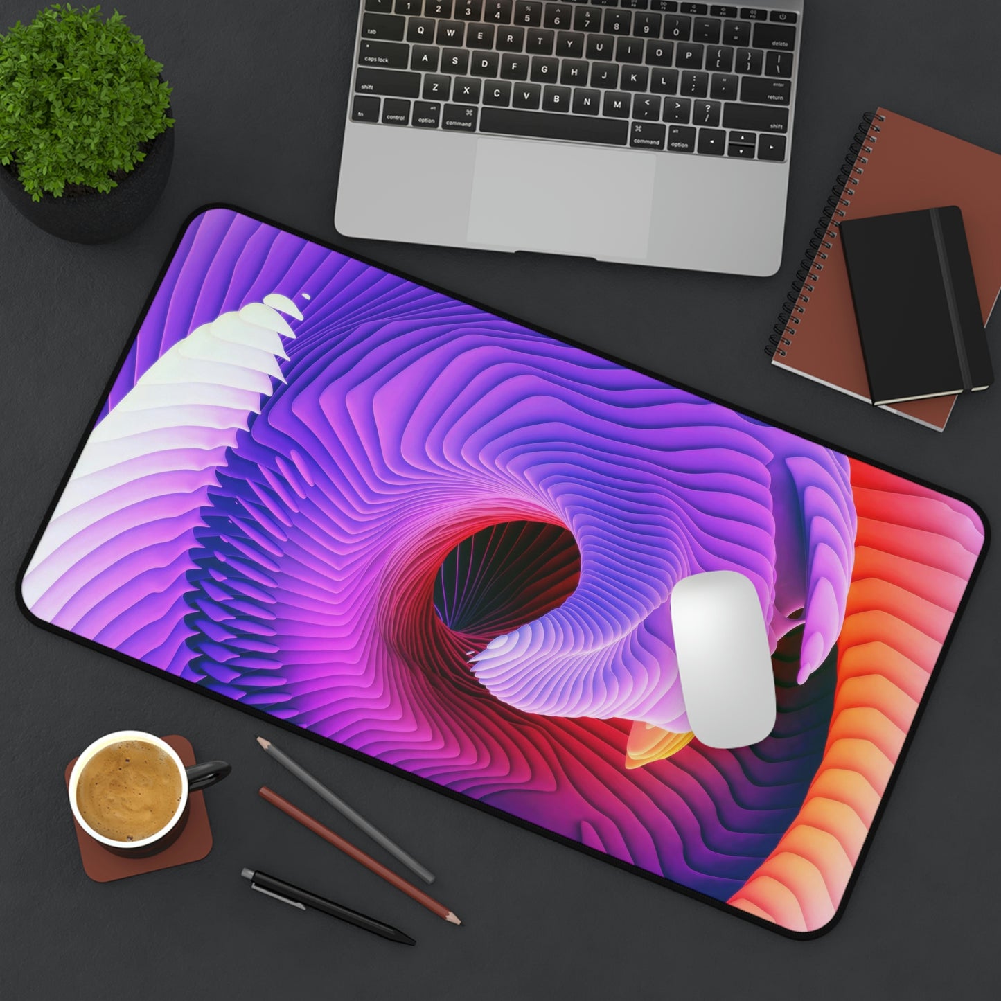 Colorful Abstract Wave Gaming Mouse Pad
