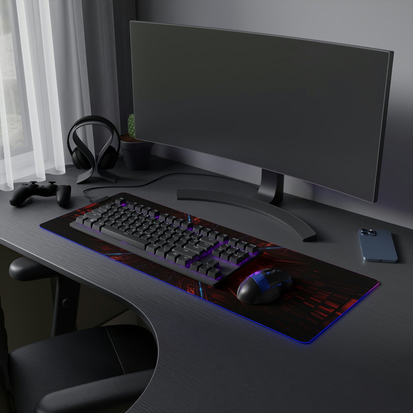 Neon Futuristic RGB Mouse Pad